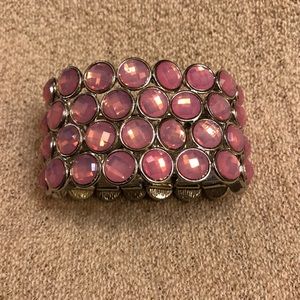 Pink Faceted Resin Stone Bracelet